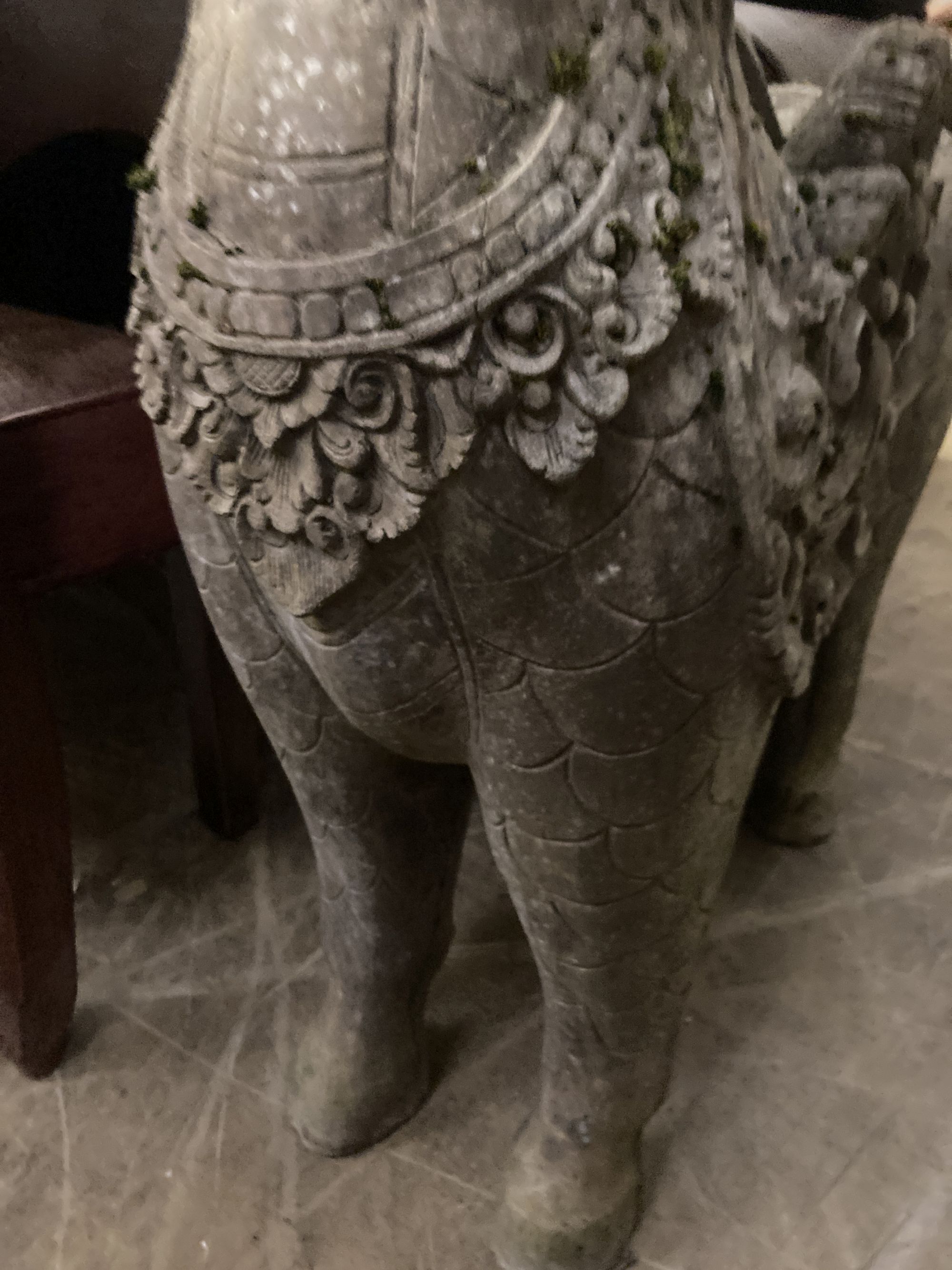 A carved wood statue of dog of fo, width 80cm, height 112cm